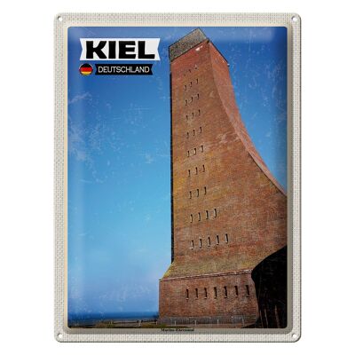 Plaque en étain Villes Kiel Mémorial Naval Moyen Âge 30x40cm