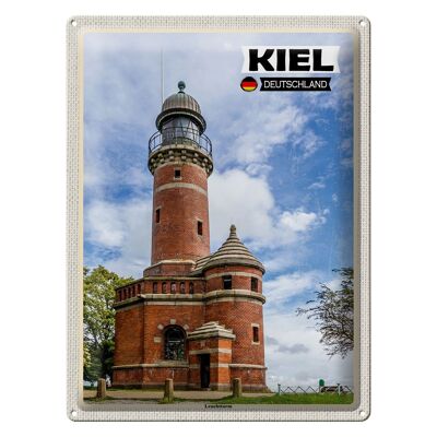 Targa in metallo città Kiel faro architettura 30x40 cm