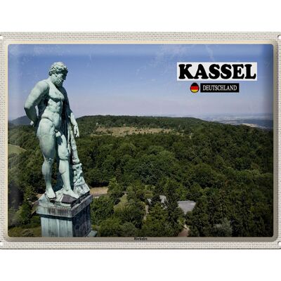 Cartel de chapa ciudades de Kassel escultura Hércules 40x30cm