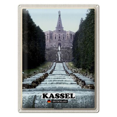 Cartel de chapa ciudades Kassel Wilhelmshöhe arquitectura 30x40cm