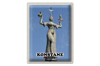 Plaque en tôle villes Konstanz Imperia sculpture 30x40cm 1