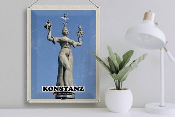 Plaque en tôle villes Konstanz Imperia sculpture 30x40cm 3