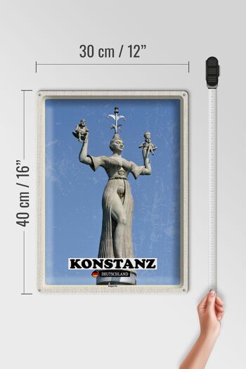 Plaque en tôle villes Konstanz Imperia sculpture 30x40cm 4