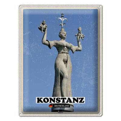 Cartel de chapa ciudades Konstanz Imperia escultura 30x40cm