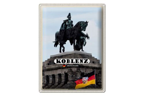 Blechschild Städte Koblenz Reiterdenkmal Skulptur 30x40cm