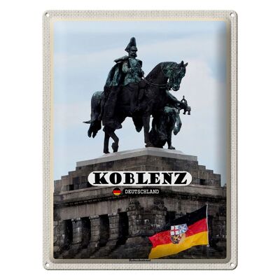 Blechschild Städte Koblenz Reiterdenkmal Skulptur 30x40cm