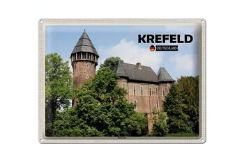 Plaque en tôle Villes Krefeld Burg Linn Castle 40x30cm 1