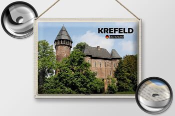 Plaque en tôle Villes Krefeld Burg Linn Castle 40x30cm 2