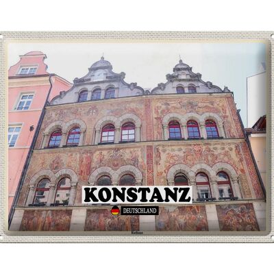 Cartel de chapa ciudades Arquitectura del ayuntamiento de Konstanz 40x30cm
