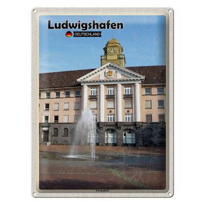 Blechschild Städte Ludwigshafen Europaplatz Brunnen 30x40cm