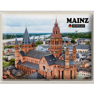 Blechschild Städte Mainz Kaiserdom Kirche Christentum 40x30cm