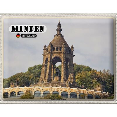 Cartel de chapa Ciudades Minden Monumento al Kaiser Wilhelm 40x30cm