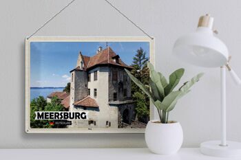 Plaque en tôle Villes Architecture du château de Meersburg 40x30cm 3