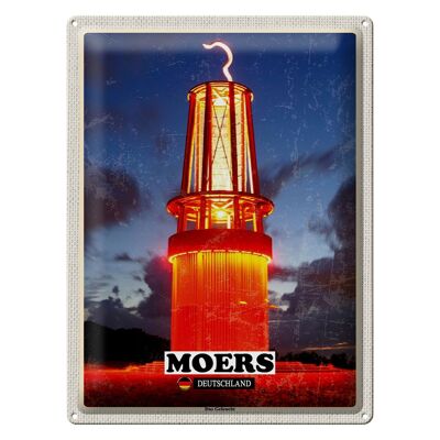 Cartel de chapa ciudades Moers la noche luminosa 30x40cm