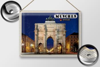 Plaque en tôle villes Munich Siegestor architecture 40x30cm 2