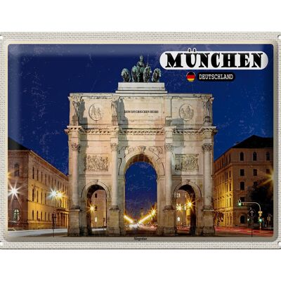 Cartel de chapa ciudades Munich Siegestor arquitectura 40x30cm