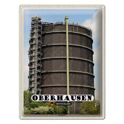 Targa in metallo Città Oberhausen Gasometro Edificio 30x40cm