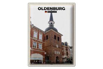 Plaque en étain villes Oldenburg Lappan architecture 30x40cm 1
