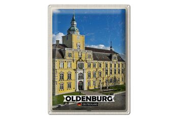 Plaque en étain villes architecture du château d'Oldenbourg 30x40cm 1