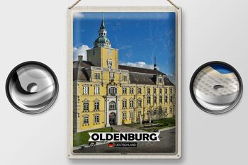 Plaque en étain villes architecture du château d'Oldenbourg 30x40cm 2