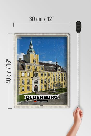 Plaque en étain villes architecture du château d'Oldenbourg 30x40cm 4