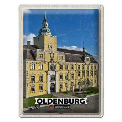 Plaque en étain villes architecture du château d'Oldenbourg 30x40cm