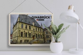 Plaque en tôle Villes Osnabrück Mairie Architecture 40x30cm 3