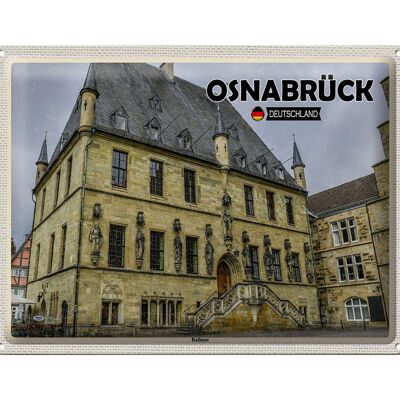 Targa in metallo città Osnabrück architettura del municipio 40x30 cm