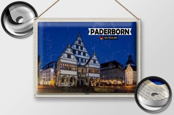 Plaque en tôle Villes Paderborn Mairie Vieille Ville 40x30cm 2