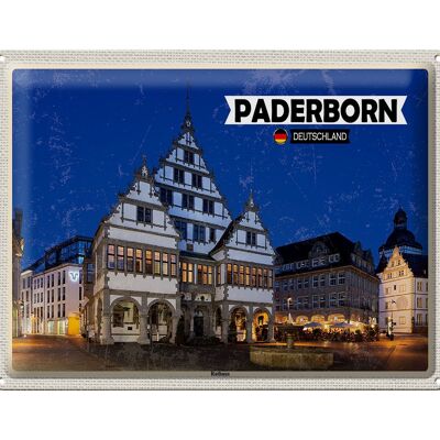 Cartel de chapa ciudades Paderborn ayuntamiento casco antiguo 40x30cm