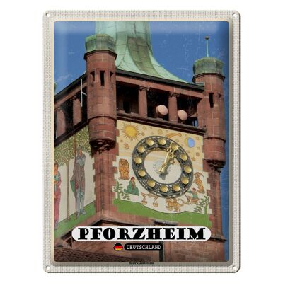 Blechschild Städte Pforzheim Bezirksamtsturm Glocke 30x40cm