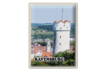 Plaque en tôle Villes Ravensburg Mehlsack Architecture 30x40cm 1