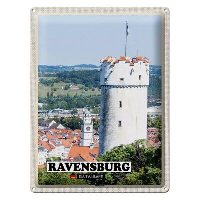 Cartel de chapa ciudades Ravensburg Mehlsack arquitectura 30x40cm