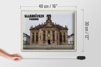Plaque en tôle Villes Saarbrücken Ludwigskirche 40x30cm 4