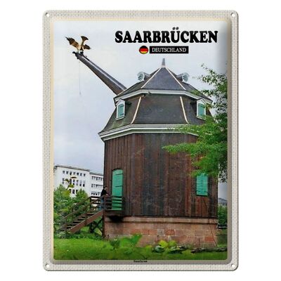 Blechschild Städte Saarbrücken Saarkran Wanddeko 30x40cm