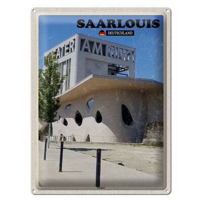 Targa in metallo città Saarlouis architettura teatrale 30x40 cm