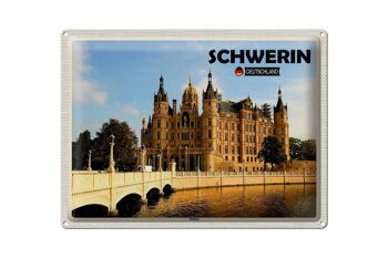 Signe en étain villes château de Schwerin Architecture 40x30cm 1
