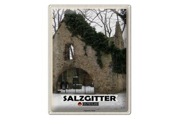 Plaque en tôle villes Salzgitter Vöppstedter ruines 30x40cm 1
