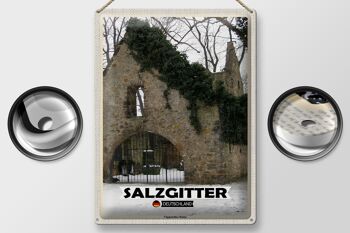 Plaque en tôle villes Salzgitter Vöppstedter ruines 30x40cm 2