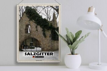 Plaque en tôle villes Salzgitter Vöppstedter ruines 30x40cm 3