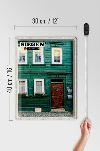 Panneau en étain villes Siegen, maison de ville ancienne, architecture 30x40cm 4