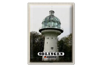 Panneau en étain villes Solingen, architecture du phare, 30x40cm 1
