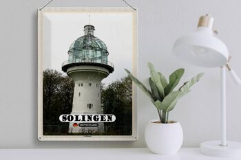 Panneau en étain villes Solingen, architecture du phare, 30x40cm 3