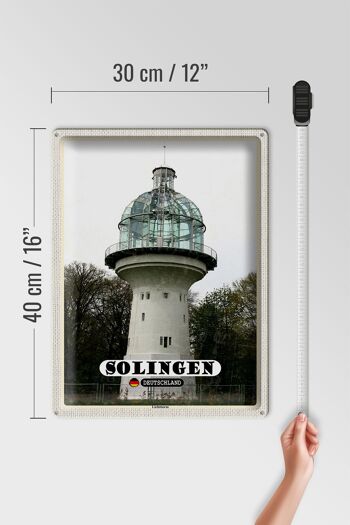Panneau en étain villes Solingen, architecture du phare, 30x40cm 4