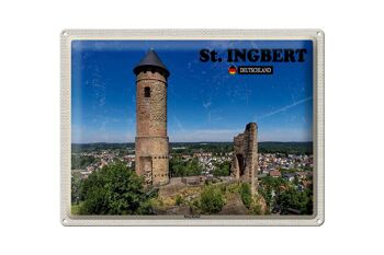 Panneau en étain villes St. Visite de la ville d'Ingbert Burg Kirkel 40x30cm 1