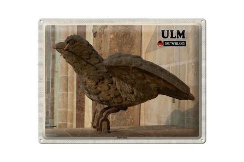 Blechschild Städte Ulm Ulmer Spatz Skulptur 40x30cm