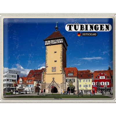 Plaque en tôle Villes Tübingen Tübingen Gate Center 40x30cm