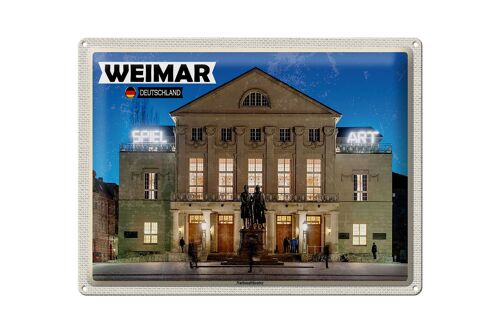 Blechschild Städte Weimar Nationaltheater Mittelalter 40x30cm