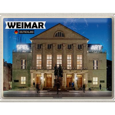 Targa in metallo Città Weimar Teatro Nazionale Medioevo 40x30cm