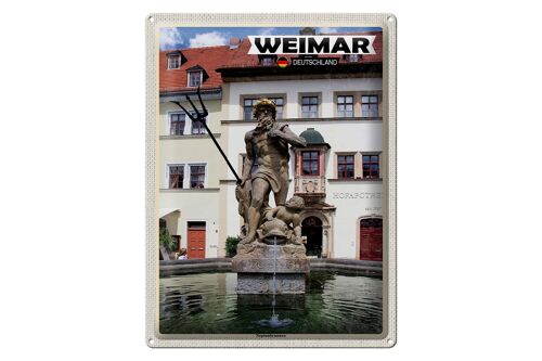 Blechschild Städte Weimar Neptunbrunnen Architektur 30x40cm